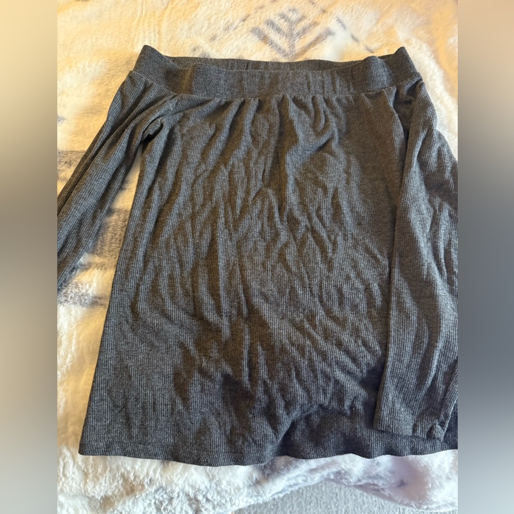 Elegant Charcoal Off the Shoulder Women's Top